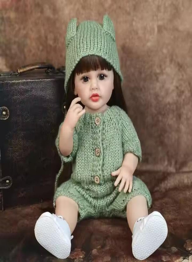 OOTLO Realistic Reborn Baby Doll Girl, 22-inch Realistic Newborn Baby Dolls, Silicone Full Body Real Life Baby Dolls,Includes Outfit, Feeding Bottle, Pacifier, and Diaper Birthday Gift for Girls - Image 2